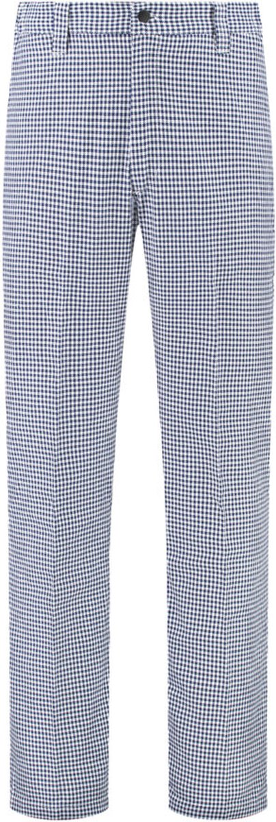 EM Kitchen - Bakkersbroek Deluxe - Maat 44 - Wit/Blauw
