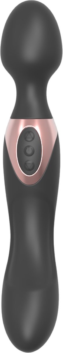 Goedkoopste Cupitoys® Wand vibrator met dildo - 2 in 1 - 22,2cm - Zwart - 10 standen - Vibrators voor vrouwen en mannen - Sex toys voor vrouwen en mannen