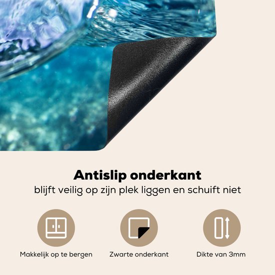 KitchenYeah® Inductie beschermer 78x52 cm - Water - Golf - Zee - Kookplaataccessoires - Afdekplaat voor kookplaat - Inductiebeschermer - Inductiemat - Inductieplaat mat