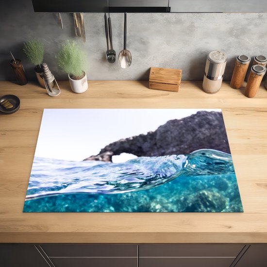 KitchenYeah® Inductie beschermer 78x52 cm - Water - Golf - Zee - Kookplaataccessoires - Afdekplaat voor kookplaat - Inductiebeschermer - Inductiemat - Inductieplaat mat