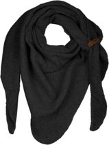 LOT83 Sjaal Nina - Vegan leren sluiting - Omslagdoek - Ronde sjaal - Zwart - 1 Size fits all