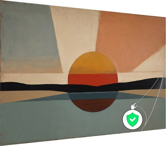 Affiche style Bauhaus coucher de soleil - Affiches minimalisme - Décoration murale Bauhaus - Décoration murale moderne - Affiche salon - Décoration chambre - 120 x 80 cm