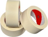 Ace Verpakkingen - Schilderstape - 6 stuks - Professionele Afplaktape - 50 mm x 50 meter - Verwijderbaar - Solvent belijming - Handig voor het afplakken/ beschermen van oppervlakten