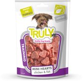 Truly - Mini Hearts Kip & Vis - Hondensnack - Voordeelbundel 5 stuks