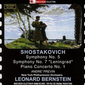 New York Philharmonic Orchestra & Leonard Bernstein - Shostakovich: Symphony No. 5 & 7, Piano Concerto No. 1 (2 CD)