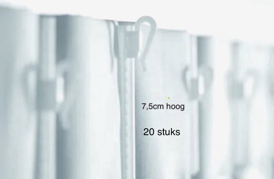 Gordijn haakjes verstelbare plastic inschuif gordijnhaak - 7,5 cm - 5 stuks - microflex