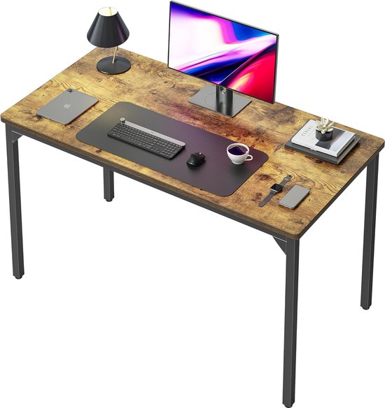 Bureau, 100 x 48 x 75 cm, table d'ordinateur, table PC, bureau à domicile, table de cuisine, design industriel pour la maison, le bureau, la salle d'étude, l'écriture, marron