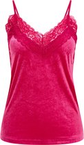 WE Fashion Dames velvet singlet met kant