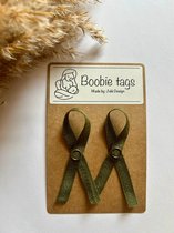 Julé Design Boobie tags / borstvoedingslintje donker groen