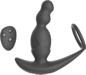 Playbird® - The Beast - Stotende Prostaat Vibrator - 360º Roterend - Cockring - Afstandsbediening - Kralen - Zwart