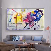 Allernieuwste.nl® Canvas Schilderij * Wassily Kandinsky YELLOW RED AND BLUE * - Moderne Kunst aan je Muur - Grote Replica - Kleur - 60 x 80 cm