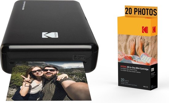KODAK Pack Imprimante Photo Printer PM220 et cartouche MSC20 - Photos 5.4 * 8.6 cm, WiFi, Compatible Avec iOS et Android - Bleu