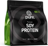PURE Soy Protein - 2000gr - aardbei - soja eiwit - vegan - plantaardig - sojabonen - eiwitisolaat