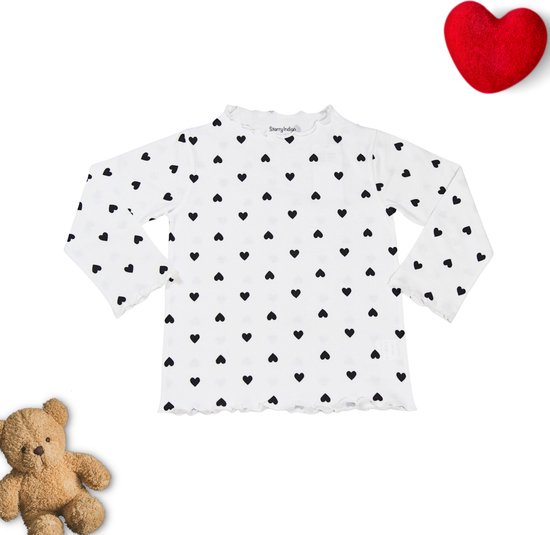 T-shirt voor meisjes met love hart | Maat 98
