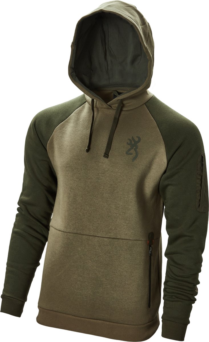 BROWNING Trui - Heren - Snapshot - Met warme pocket - Sweater, hoodie met capuchon - Groen 2XL