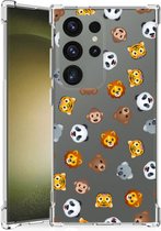 Doorzichtige Silicone Hoesje geschikt voor Geschikt voor Samsung Galaxy S24 Ultra Dieren Emojis