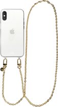 xoxo Wildhearts siliconen hoesje - Geschikt voor iPhone X/10 / iPhone Xs - Dreamy - Telefoonhoesje - Hoesje met koord - Gouden ketting - lang telefoonkoord - Transparant hoesje (lange variant)