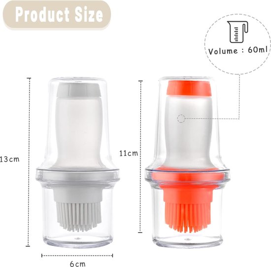 TINMIX 2-in-1 olijfoliedispenser met borstel en siliconen rijgborstel