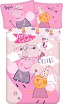 Peppa Pig Roze beddengoedset, katoenen beddengoed voor kinderen 140x200cm, OEKO-TEX