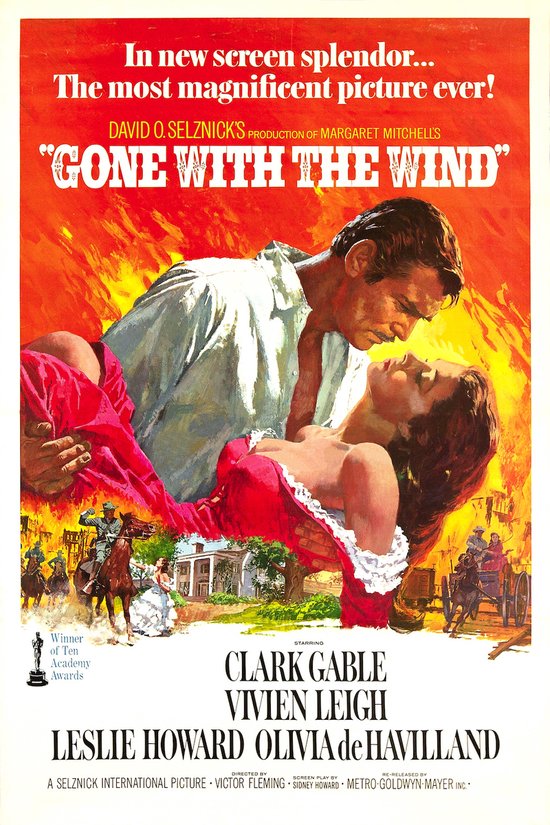 Poster - Gone with the wind, Originele Filmposter, Premium Print, Professioneel Fotopapier