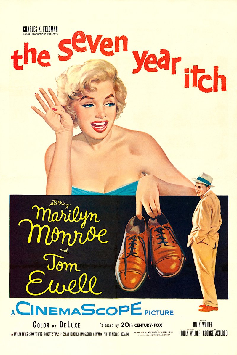 karo-art Poster- The seven year itch, Marilyn Monroe, Filmposter, Vintage, Premium Print Multikleur