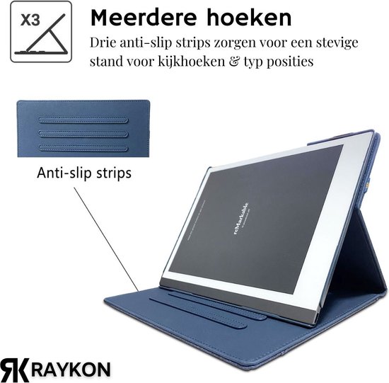 Raykon Functionele Hoes Geschikt voor Remarkable 2 - Tablet Cover - Case - Blauw van Raykon — afbeelding 3