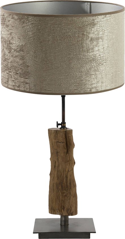 Light and Living tafellamp - zilver - hout - SS10301