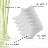 Bamboe Sokken - Babet Sokken - Enkel Sokken - Dames en Heren - Kort - Antibacterieel - 6 Paar - 40/44 - Wit