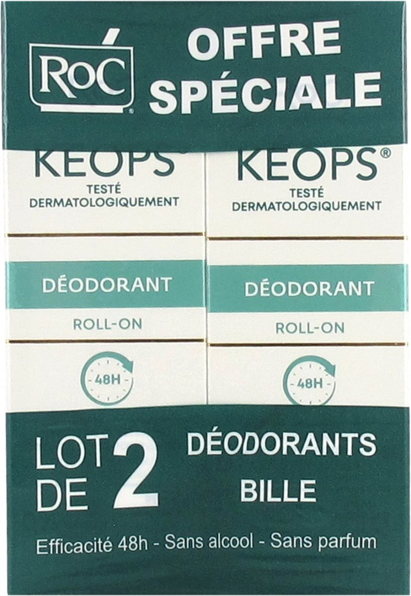 Goedkoopste RoC Keops Roll-on Deodorant Set van 2 x 30 ml