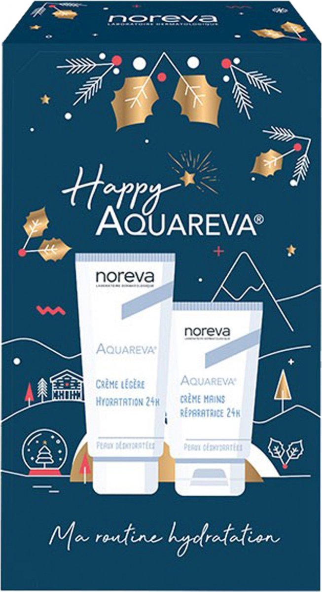 Noreva Aquareva 24H Hydraterende Crème Lichte Textuur 40 ml + 24H Herstellende Handcrème 50 ml