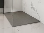 Shower & Design Opzet- of inbouwdouchebak in hars – Met sifon – Grijs – 140 x 90 cm – MIRNOSA L 140 cm x H 2.6 cm x D 90 cm