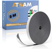 ATWAM Magneetband met Plakstrip - 5 Meter Lang - Magneetstrip - Magneet Tape - Magnetisch Tape - Zelfklevend - Zwart