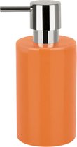 Spirella zeeppompje/dispenser Sienna - glans oranje - porselein - 16 x 7 cm - 300 ml - badkamer/toilet/keuken