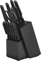 Kicinn Ensemble de couteaux – Bloc à couteaux – Ustensiles de cuisine – Porte-couteaux – 14 pièces – Ciseaux inclus | Aiguisoir à couteaux