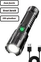 Lampe de poche GizHub® - Rechargeable par USB - LED - Fonction Zoom - Lumière forte