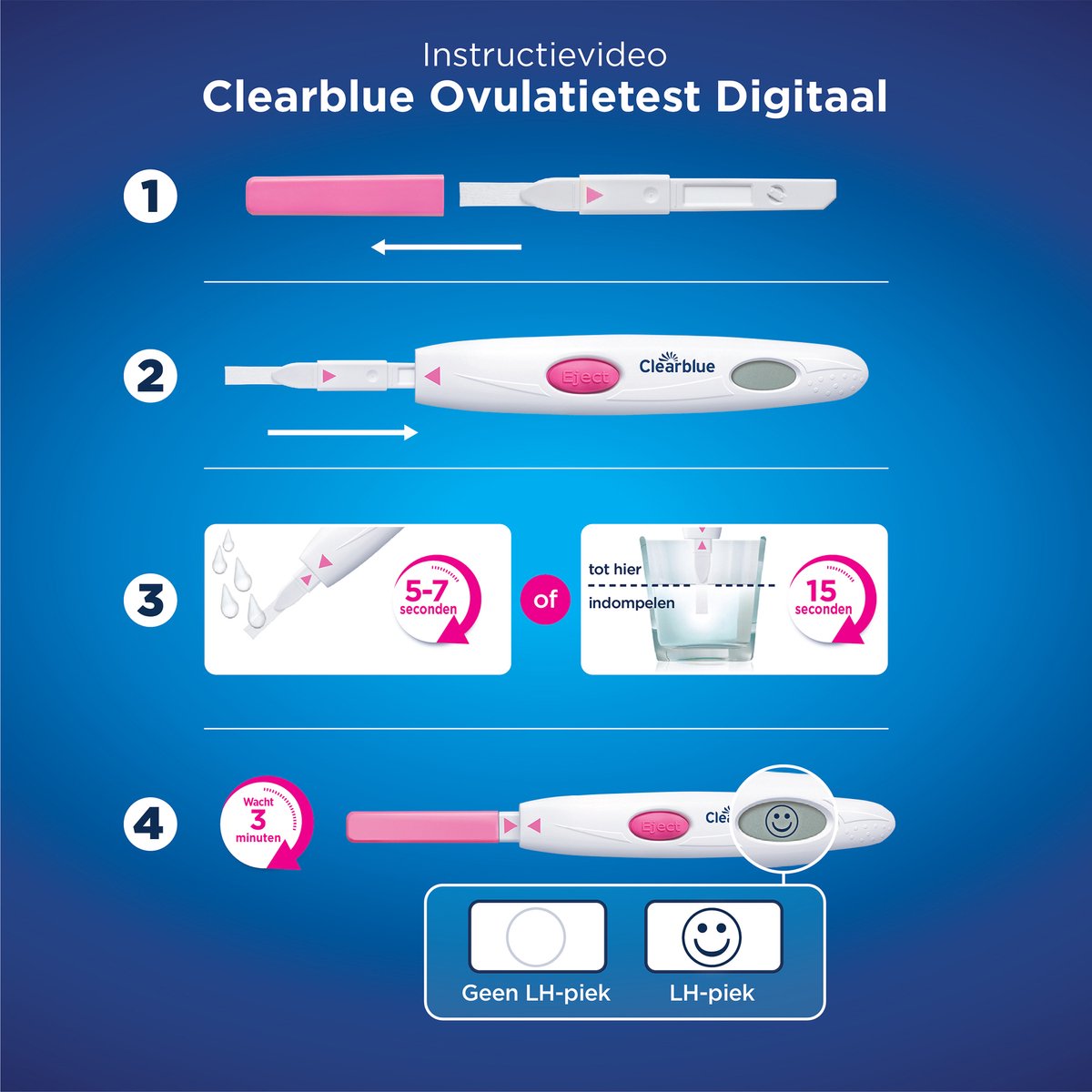 Clearblue Ovulatietestset Digitaal - Word sneller zwanger - 1 Digitale Houder En 10 Testen – foto 7