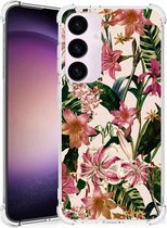 Telefoon Hoesje Geschikt voor Samsung Galaxy S24 Plus Leuk Hoesje met transparante rand Bloemen