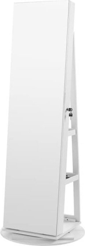 Armoire à miroir, armoire à bijoux avec miroir, éclairage intérieur LED, avec miroir intégral sans cadre, 3 étagères