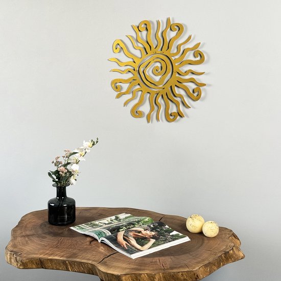 Ohulelks Metalen Zonnewanddecoratie - 39,5 X 29 Cm, Voor Binnen & Buiten Tuin, Gemakkelijk Te Installeren