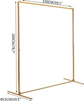 NewWave® - Bruiloft Boog Decoratie - Goud - Ijzeren Frame - Bloemenboog - 200cm Hoog - 150cm Breed