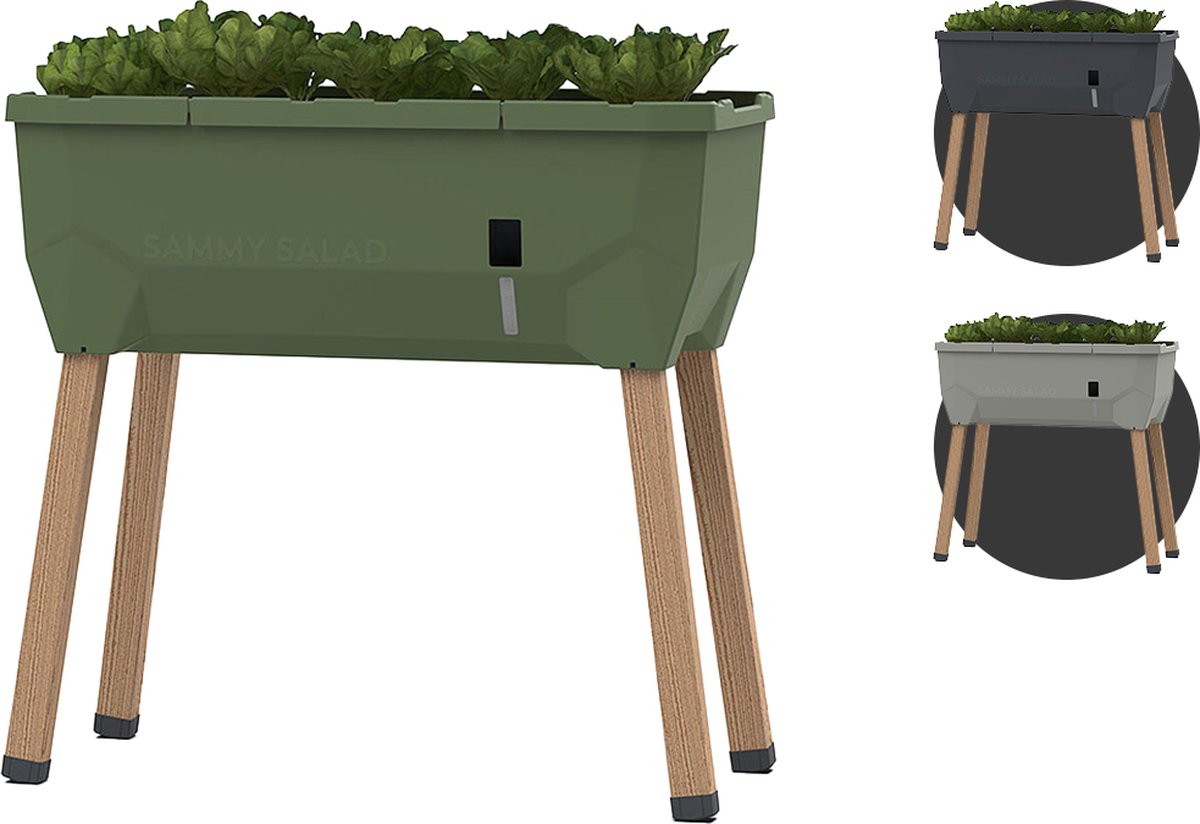 Gusta Garden - Sammy Salad - Slimme kruidenpot met 15 L watertank - Kweekbak - Plantentoren - Donkergroen