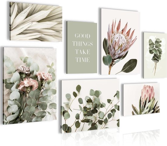 VAILLA ® Set van 3 geometrische wanddecoratie van hout