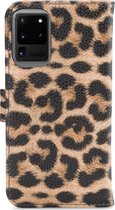 My Style Telefoonhoesje geschikt voor Samsung Galaxy S20 Ultra Hoesje | My Style Flex Wallet Bookcase Portemonnee | Pasjeshouder voor 3 Pasjes | Telefoonhoesje voor Pinpas / OV Kaart / Rijbewijs - Leopard | Bruin