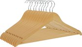 10 stuks houten kleerhangers houten hangers garderobehangers jashangers massief hout met broekstang antislip natuurlijke goede kwaliteit