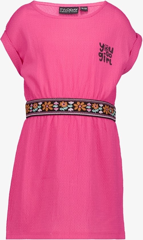 TwoDay meisjes jurk fuchsia roze - Maat 170