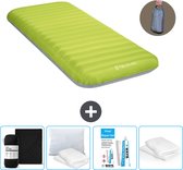 Intex Campingmat - 1-Persoons - 76 x 191 x 17 cm - Groen - Inclusief pomp - Hoeslaken - Kussen - Reparatieset en Kussenbeschermer