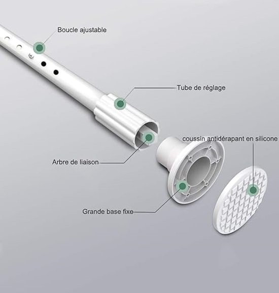gordijnroede kledingstang, douchegordijnstang, extra lang
