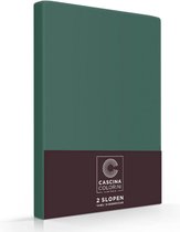 Premium Egyptisch percale katoen oxford rand kussenslopen botanische groen - 65x 65 - set van 2 - meest luxe katoensoort - hogere weefdichtheid en garenfijnheid - hotelsluiting