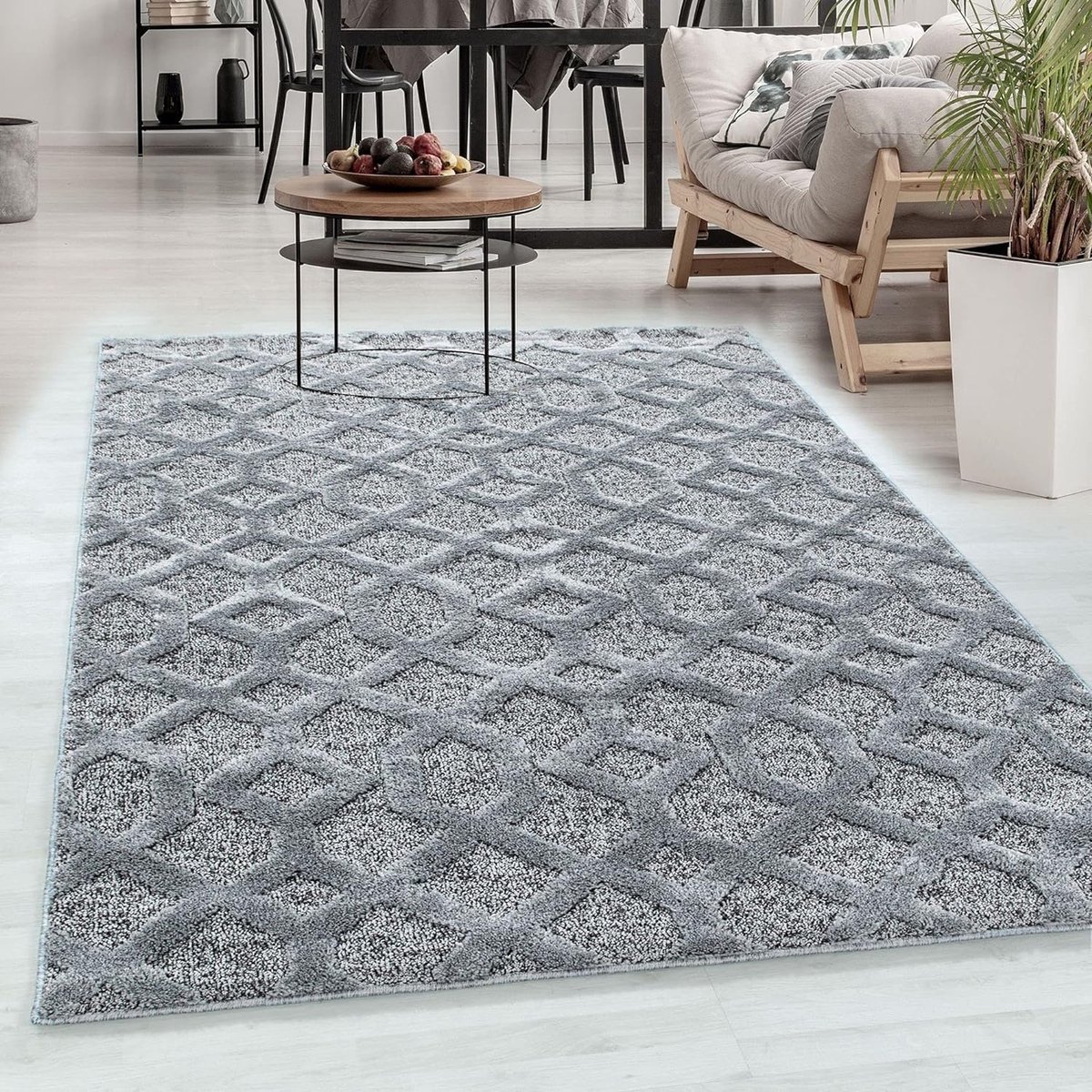 flycarpets Sofia Vloerkleed Modern - Grijs - Laagpolig Tapijt Loper - 80x150 cm