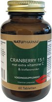 Natupharma Cranberry 15:1 met Vitamine C & Bioflavonoiden - Blaas - Vegetarisch - 60 tabletten